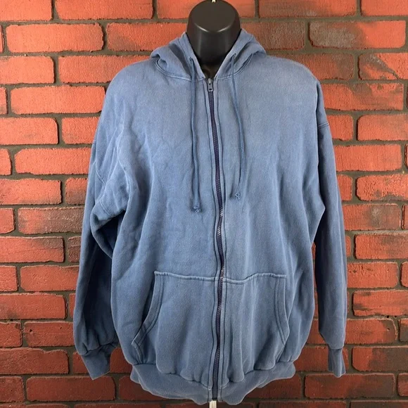 B.I. Gear Woman's Medium Blue Full Zip Hoodie – Flannel Lined Cozy - Picture 1 of 7